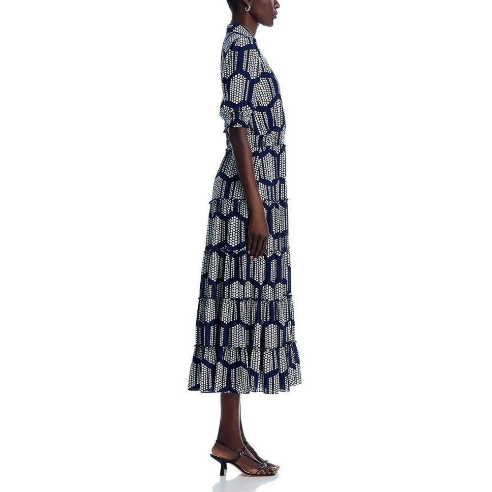 NWT T Tahari Printed Tiered Midi Dress - size M - Picture 4 of 12